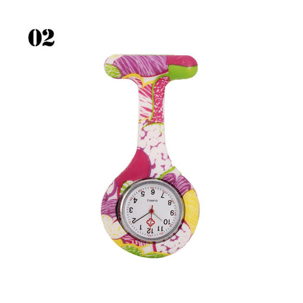 Nurse Fob Watch – Patterned Silicone Clip On Nurses Watch, 20 Prints, Battery Included
