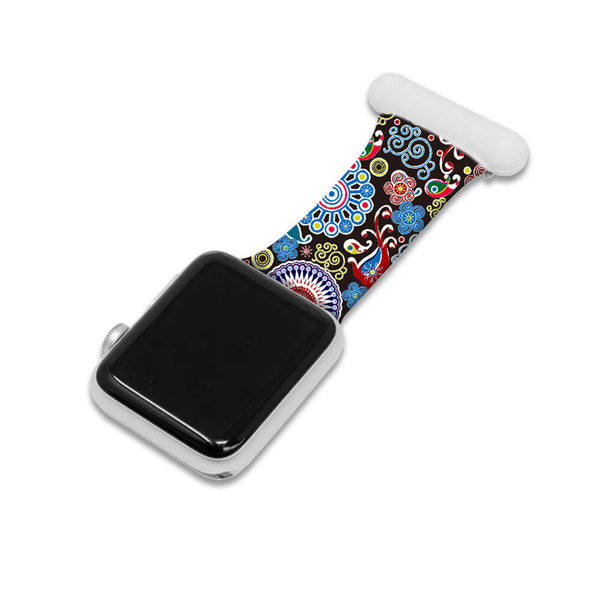 Nurse Fob Watch Band for Apple Watch – Silicone Clip On Strap, 38-45mm, 10 Colours