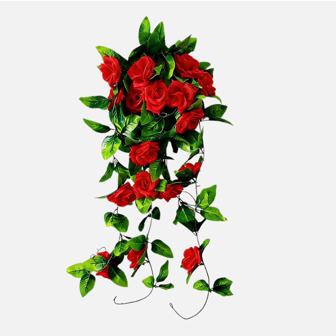 5 Pack 2.4M Artificial Rose Vine Garland – Silk Hanging Floral Ivy for Wedding, Party and Home Decor