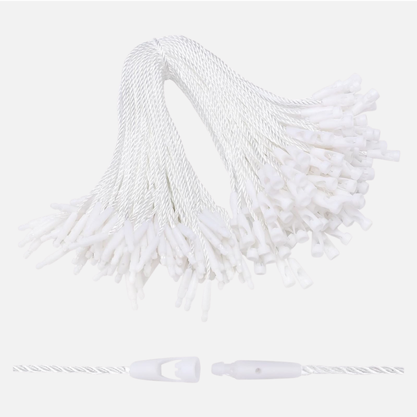 1000PCS Clothing Price Tag Strings - Bullet Head Hang Tags Label Lock Ties White