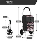 Foldable Aluminium Shopping Trolley Cart with Grocery Bag Heavy Duty Wheels