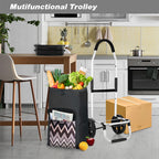 Foldable Aluminium Shopping Trolley Cart with Grocery Bag Heavy Duty Wheels