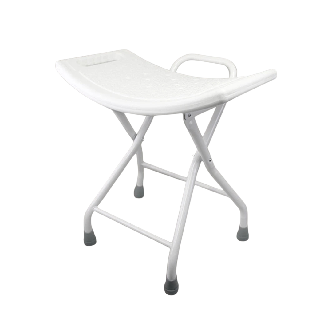 Foldable Steel Shower Chair with Handle | Anti-Slip Bath Stool for Elderly & Disabled | Portable Bathroom Safety Seat