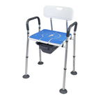 5-in-1 Adjustable Commode Shower Chair with Arms & Back | Raised Toilet Seat & Bedside Mobility Aid for Elderly