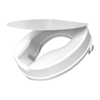 Elongated Raised Toilet Seat with Lid | Non-Slip Booster Seat for Elderly, Pregnant & Post-Surgery Recovery