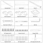 Outdoor Stair Handrail for 1–2 Steps Adjustable Metal Safety Railing Black