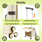 Foldable Shopping Cart Trolley with Stair Climbing Wheels Grocery Utility Basket