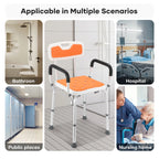 Adjustable Shower Chair Bath Seat Bathtub Aid Bench with Armrests Bathroom Safety Aid