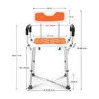 Adjustable Shower Chair Bath Seat Bathtub Aid Bench with Armrests Bathroom Safety Aid