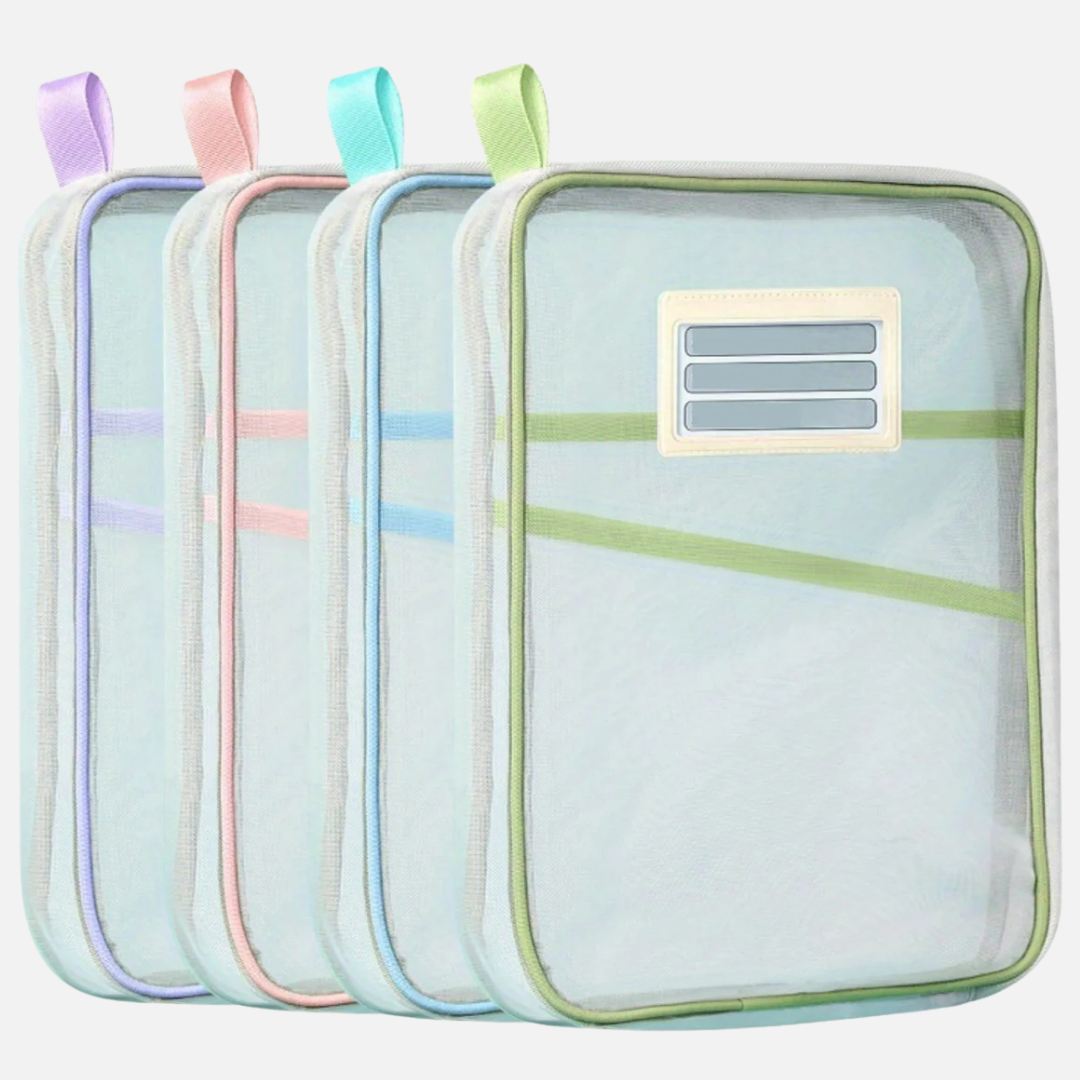 2 Pack A4 Zipper File Folder Document Storage Bags – Large Capacity Nylon Organiser Pouches