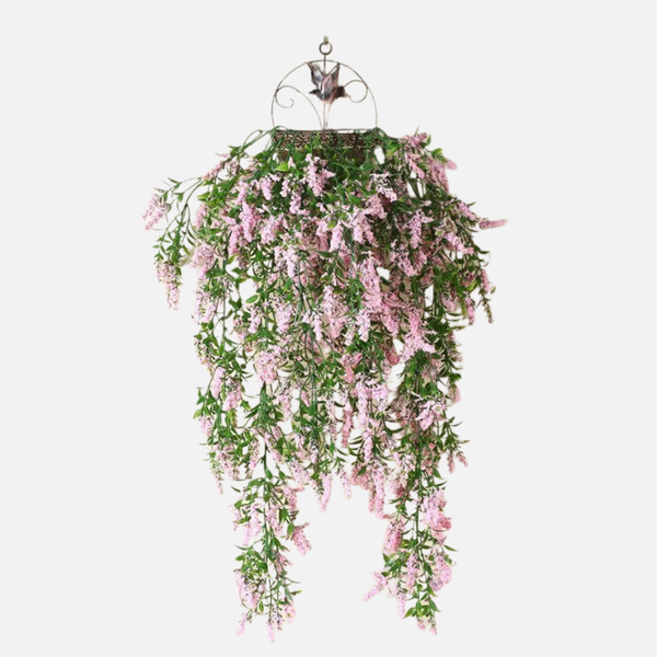 4PCS Artificial Hanging Lavender Plants Faux Vine Flowers Home Wedding Decor