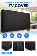 Outdoor TV Cover – Waterproof & Dustproof Patio Television Protector (30–65 Inch, Black Oxford Cloth)