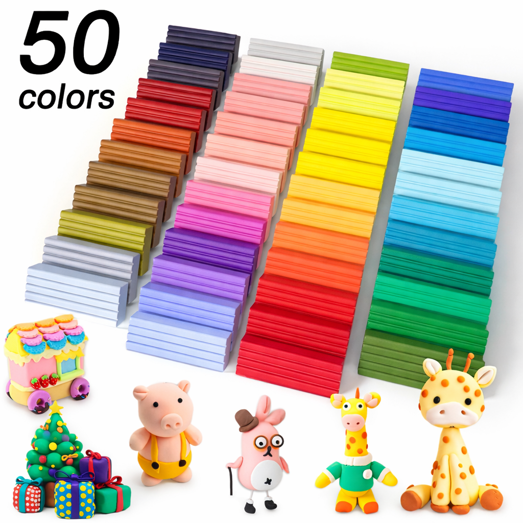 86PCS Polymer Clay Modelling Kit – 50 Colour Oven Bake DIY Sculpey Fimo Clay Set with Tools & Storage Box