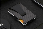 Slim Carbon Fiber RFID Blocking Wallet – Metal Credit Card Holder with Money Clip