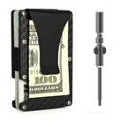 Slim Carbon Fiber RFID Blocking Wallet – Metal Credit Card Holder with Money Clip