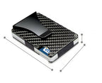 Slim Carbon Fiber RFID Blocking Wallet – Metal Credit Card Holder with Money Clip