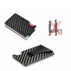 Slim Carbon Fiber RFID Blocking Wallet – Metal Credit Card Holder with Money Clip