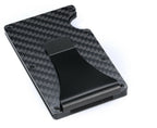 Slim Carbon Fiber RFID Blocking Wallet – Metal Credit Card Holder with Money Clip