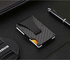 Slim Carbon Fiber RFID Blocking Wallet – Metal Credit Card Holder with Money Clip