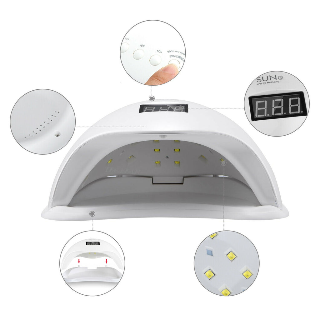 120W LED UV Nail Lamp Gel Polish Dryer – Professional Manicure Curing Light (AU Plug)