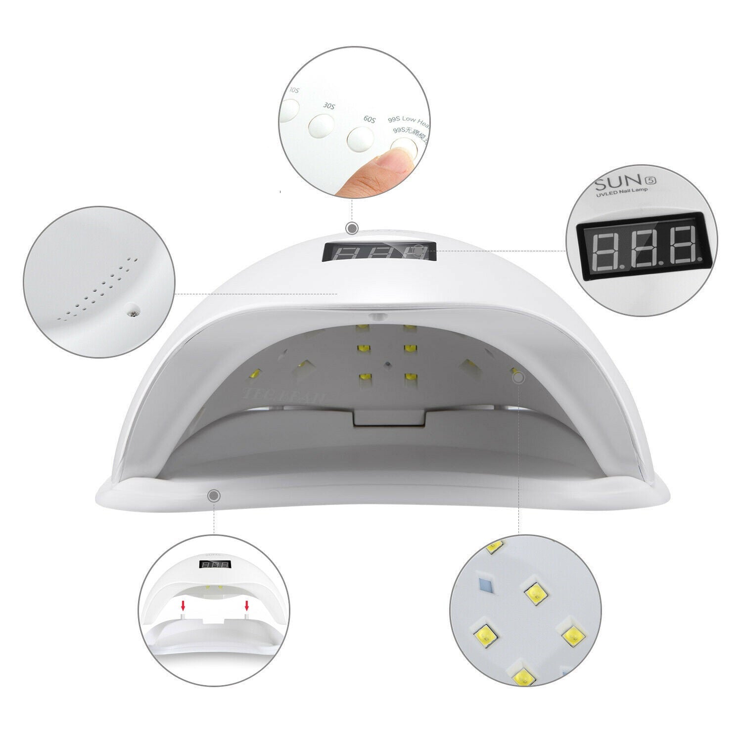 120W LED UV Nail Lamp Gel Polish Dryer – Professional Manicure Curing Light (AU Plug)