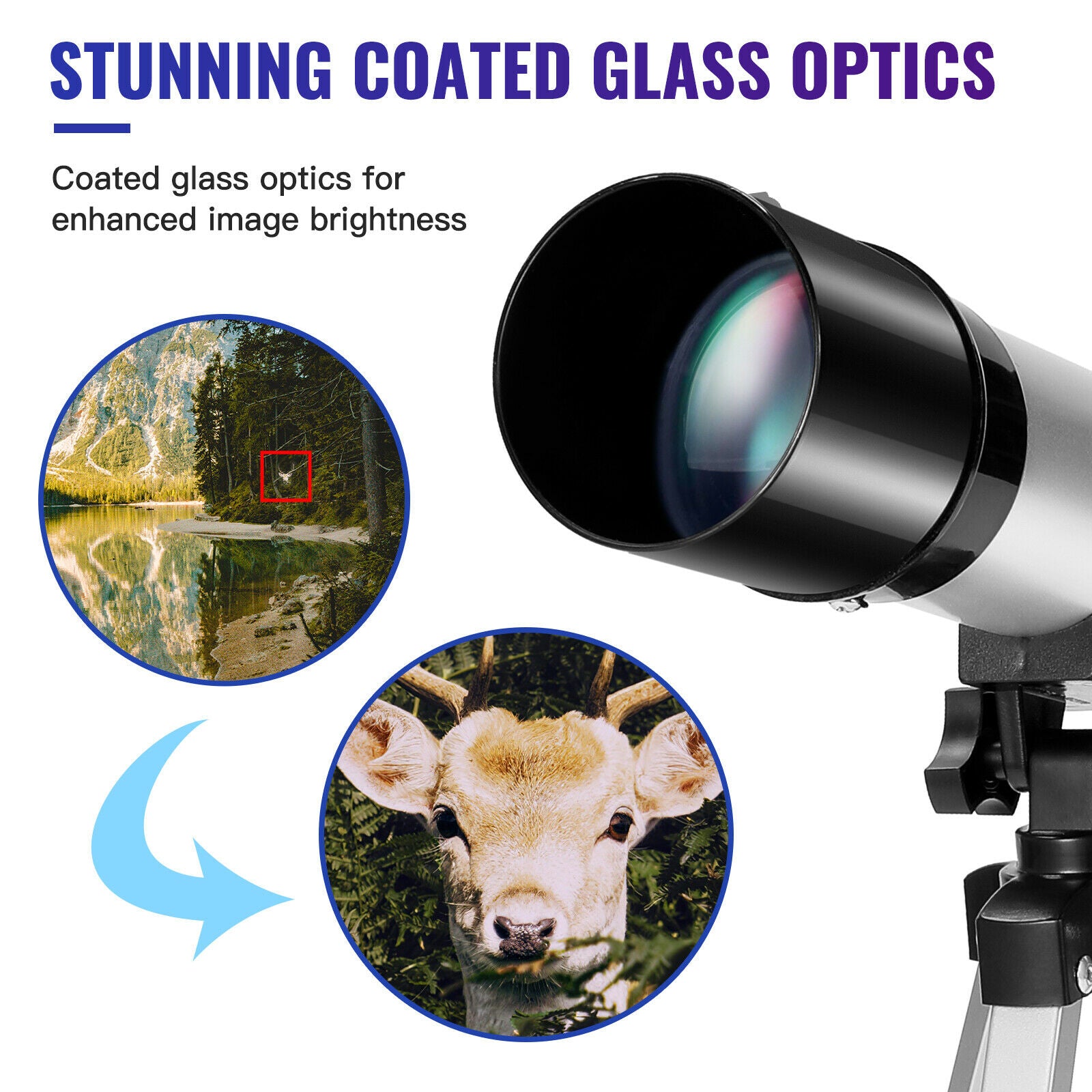 Astronomical Telescope 150X Zoom with Tripod – HD Outdoor Monocular Telescope (50mm Aperture)