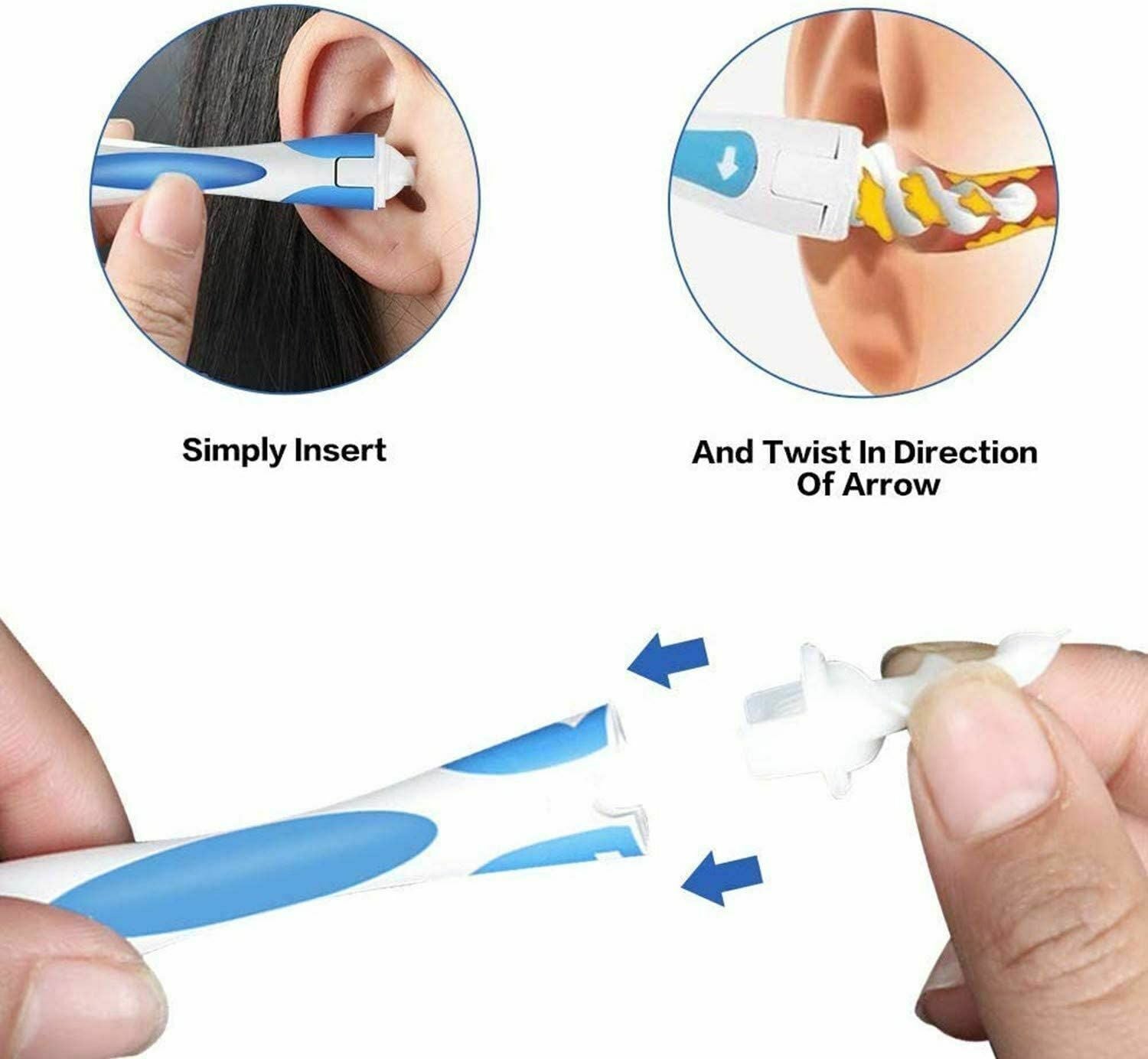 Ear Wax Removal Kit – Soft Spiral Ear Cleaner with Replaceable Tips (17pcs Set)