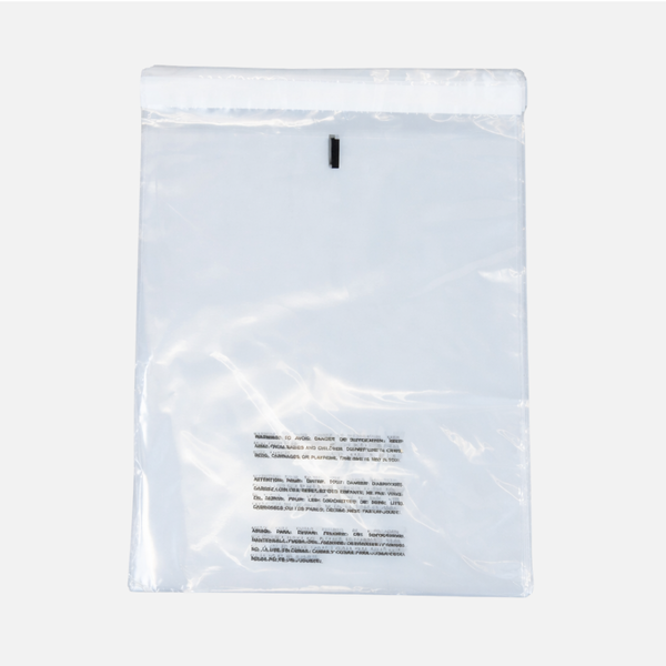 100pcs Self-Seal Clear Poly Bags 254x381mm | Resealable Plastic Packaging Bags with Suffocation Warning