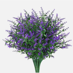 30PCS Artificial Lavender Flowers – UV Resistant Outdoor Faux Plants Garden Decor