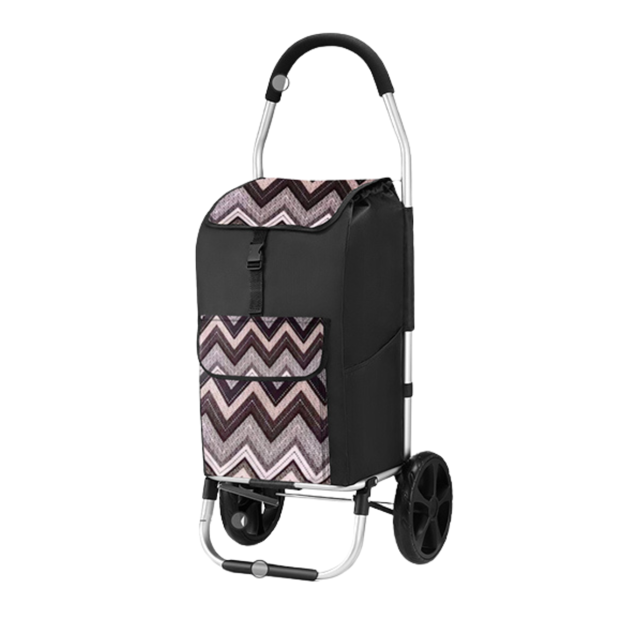 Foldable Aluminium Shopping Trolley Cart with Grocery Bag Heavy Duty Wheels
