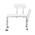 Adjustable Shower Transfer Bench Seat with Backrest Armrest Bathtub Chair