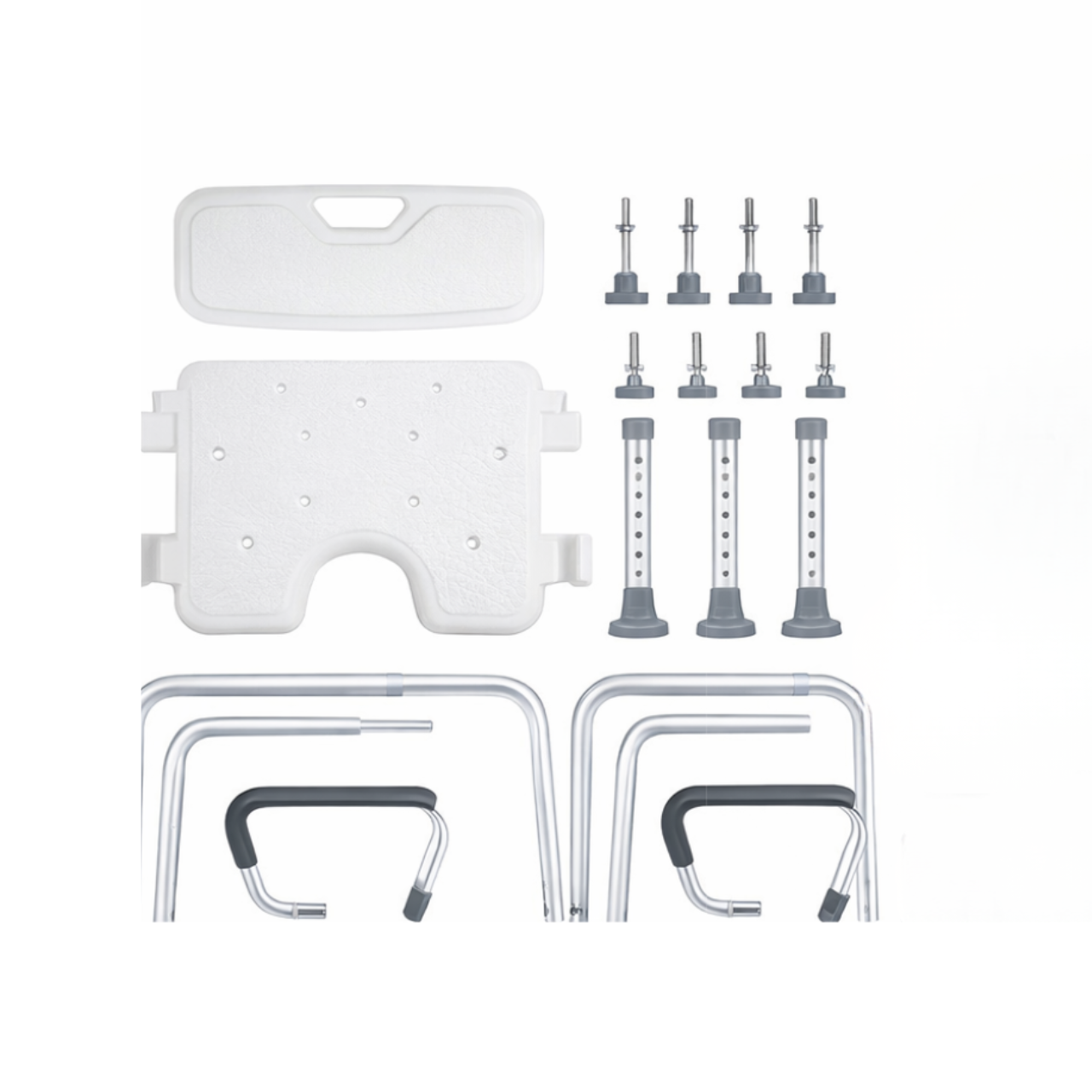Adjustable Aluminium Shower Chair Bath Seat with Armrests Bathroom Safety Stool