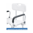Adjustable Aluminium Shower Chair Bath Seat with Armrests Bathroom Safety Stool