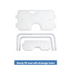 Adjustable Aluminium Shower Chair Bath Seat with Armrests Bathroom Safety Stool