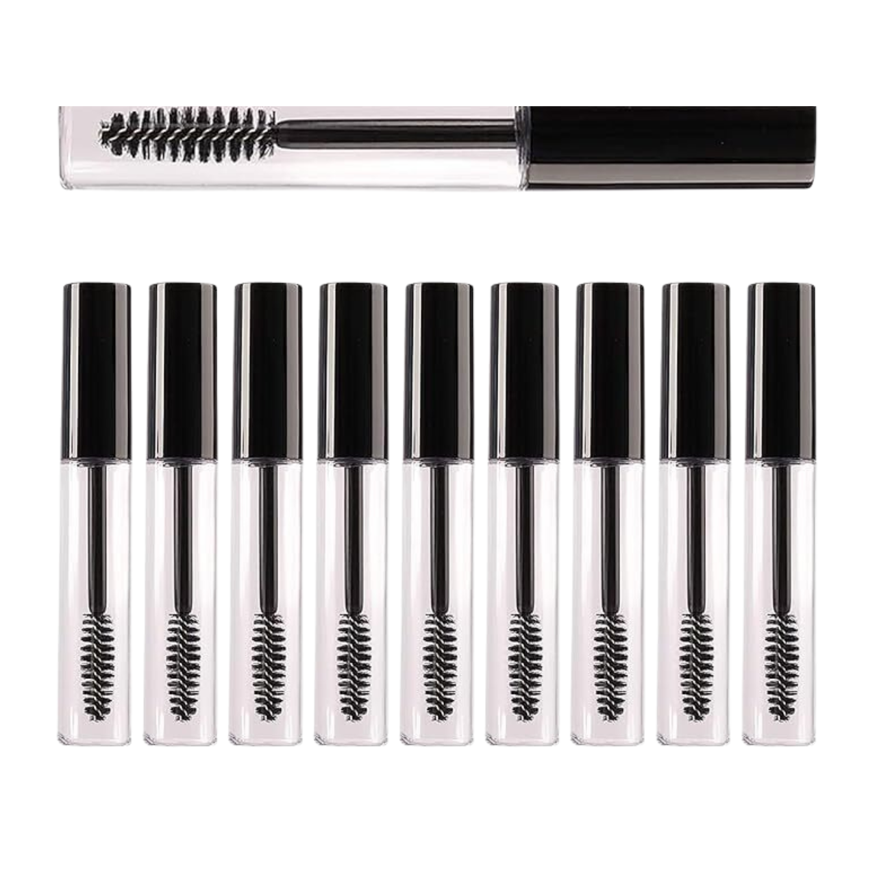 50PCS 10ml Empty Mascara Tube with Brush Wand Eyelash Serum Bottle Refillable