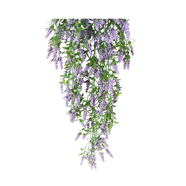 4PCS Artificial Hanging Lavender Plants Faux Vine Flowers Home Wedding Decor