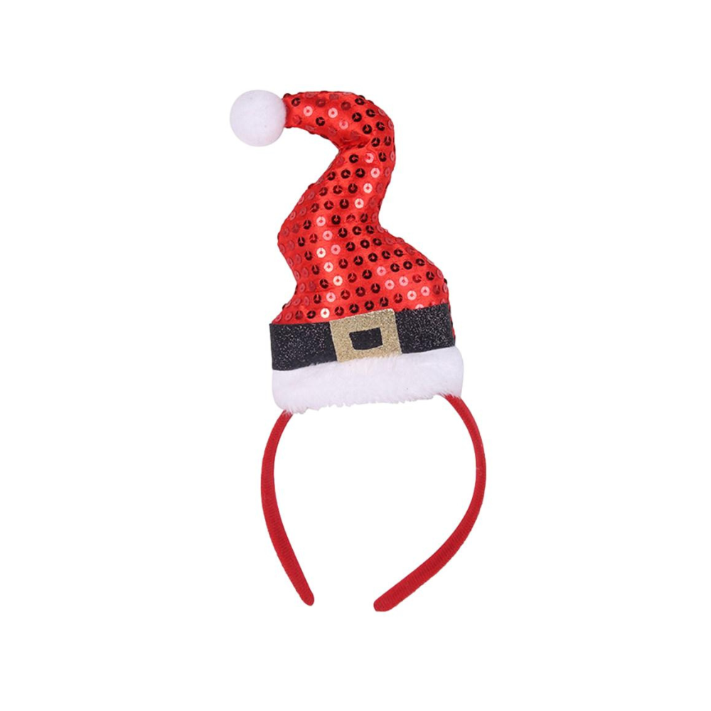 Santa Hat with Sequins Buckle Christmas headband for adults and kids
