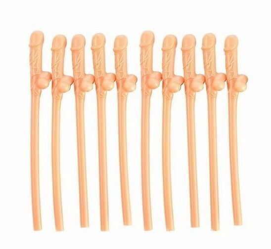 10/20/30 Hens Night Novelty Party Straws Mix Colours Nude Pink Bachelorette Drink Straws