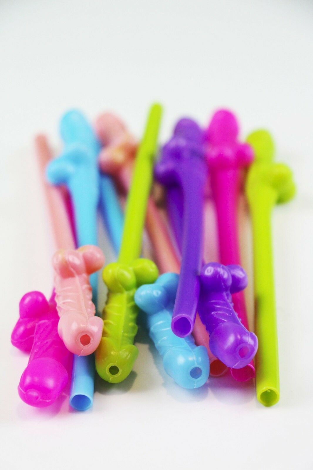 10/20/30 Hens Night Novelty Party Straws Mix Colours Nude Pink Bachelorette Drink Straws