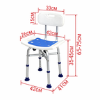 Adjustable Bath & Shower Chair with Backrest – Height Adjustable Non-Slip Bathroom Seat for Elderly & Disabled
