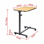Adjustable Overbed Table with Wheels – Mobile Over-Bed Desk for Laptop, Meal & Study – Height Adjustable Medical Bedside Table
