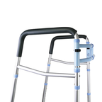 Adjustable 2-in-1 Folding Walker & Toilet Safety Handrail | Elderly Mobility Aid Aluminium Frame