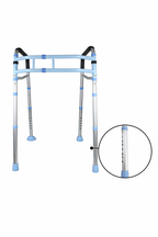 Adjustable 2-in-1 Folding Walker & Toilet Safety Handrail | Elderly Mobility Aid Aluminium Frame