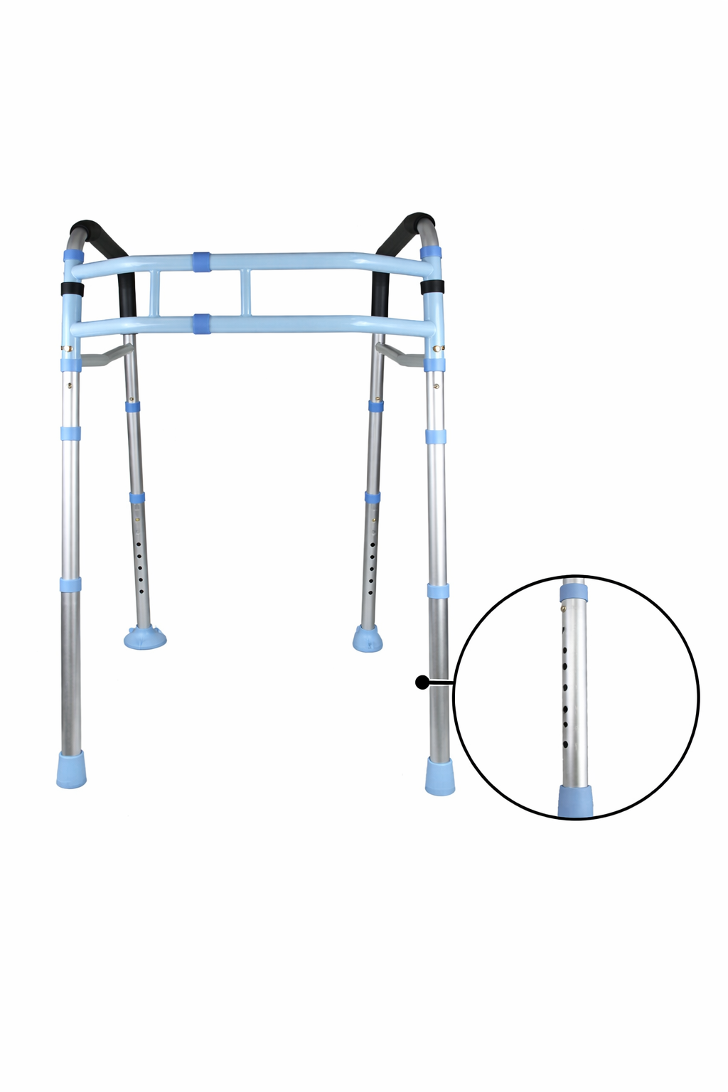 Adjustable 2-in-1 Folding Walker & Toilet Safety Handrail | Elderly Mobility Aid Aluminium Frame