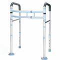 Adjustable 2-in-1 Folding Walker & Toilet Safety Handrail | Elderly Mobility Aid Aluminium Frame