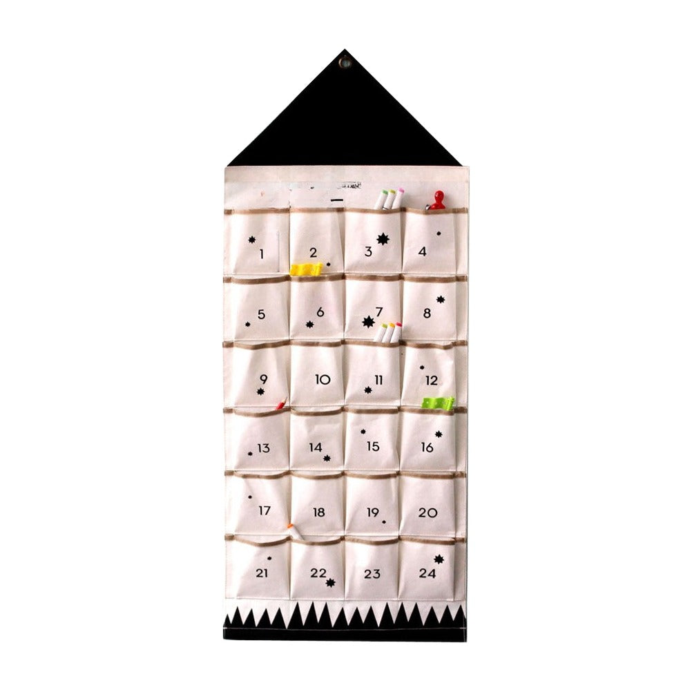 Fabric Advent Calendar – Reusable Hanging Christmas Countdown with 24 Fillable Pockets, 121 cm