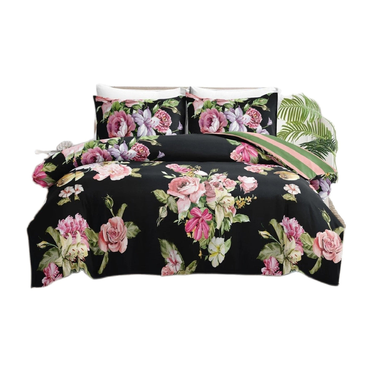 Printed Quilt Cover Set – Floral Doona Cover & Pillowcase, Single, Queen, King & Super King