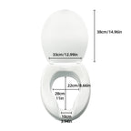 Elongated Raised Toilet Seat with Lid | Non-Slip Booster Seat for Elderly, Pregnant & Post-Surgery Recovery
