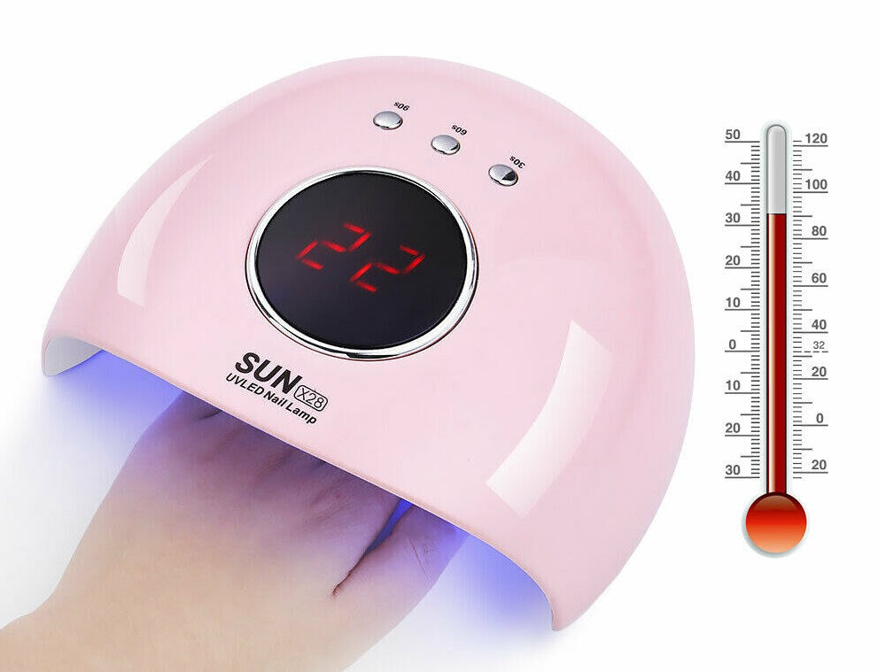 120W UV LED Nail Lamp – Professional Gel Nail Polish Dryer with LCD Timer (USB)