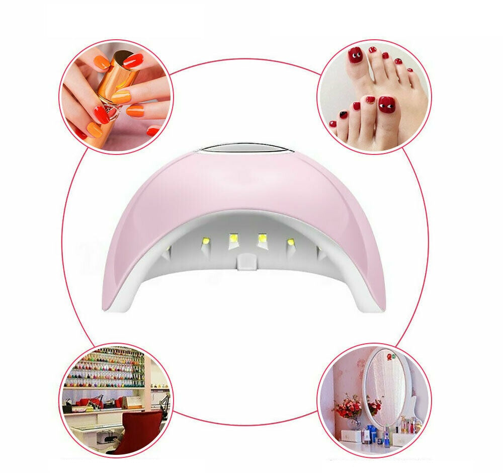120W UV LED Nail Lamp – Professional Gel Nail Polish Dryer with LCD Timer (USB)